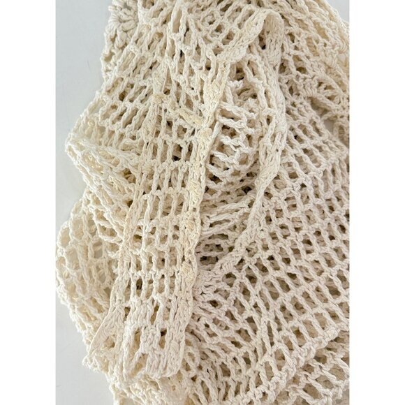XXI Los Angeles Cream Ivory Crochet Cardigan Duster Size Small Boho Festival - Picture 7 of 12